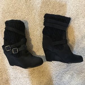 Steve Madden slip on scrunch top boots